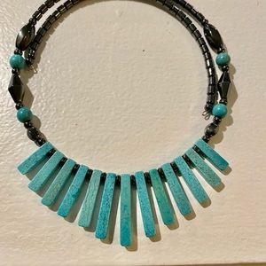 Turquoise Hematite necklace made by Navajos